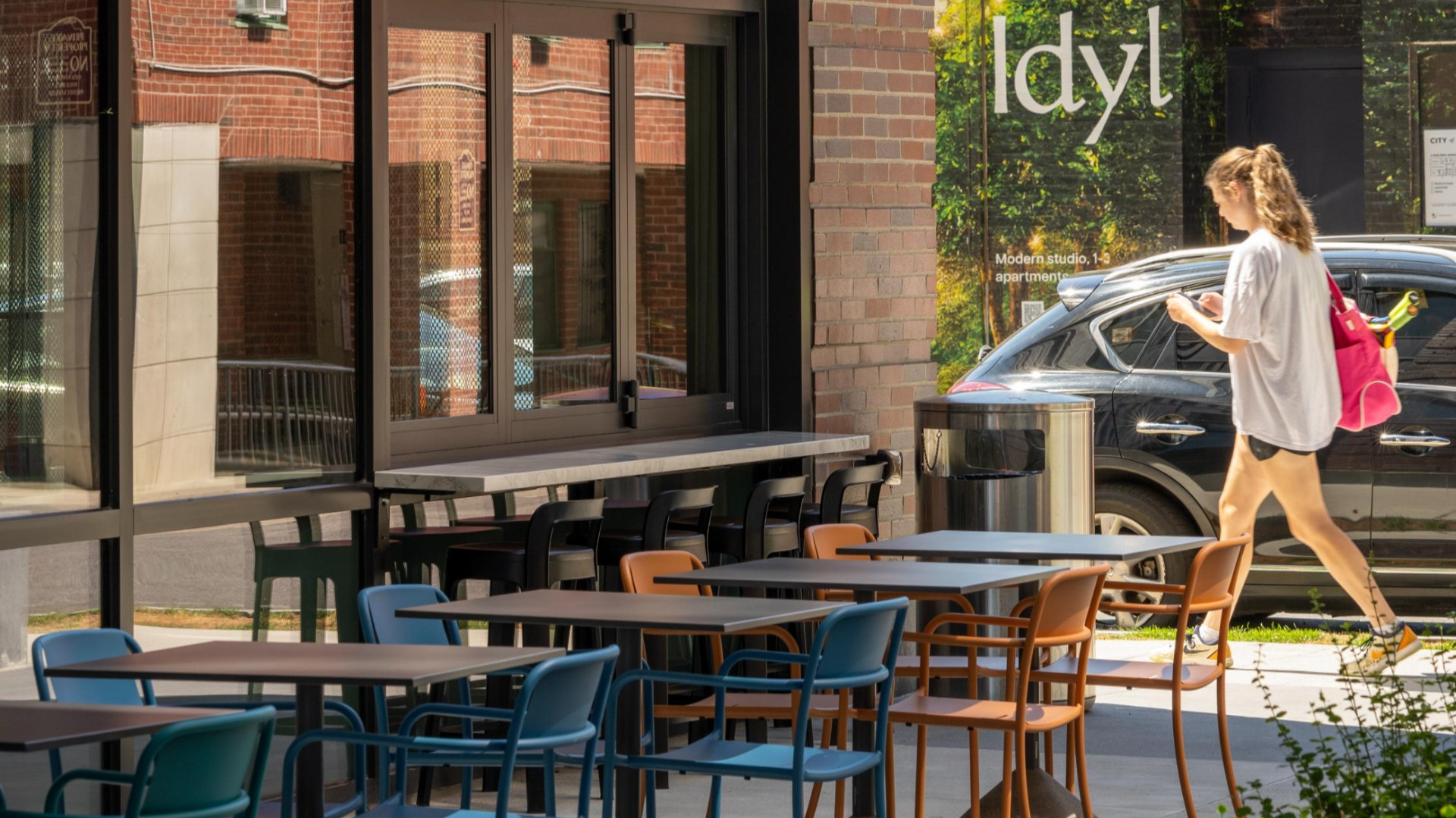 Outdoor Curb Seating with Tables
